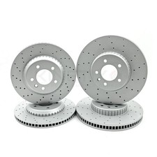PARA LAND ROVER DEFENDER D300 DISCOS DE FRENO DELANTEROS TRASEROS PERFORADOS EN CRUZ 349mm 325mm