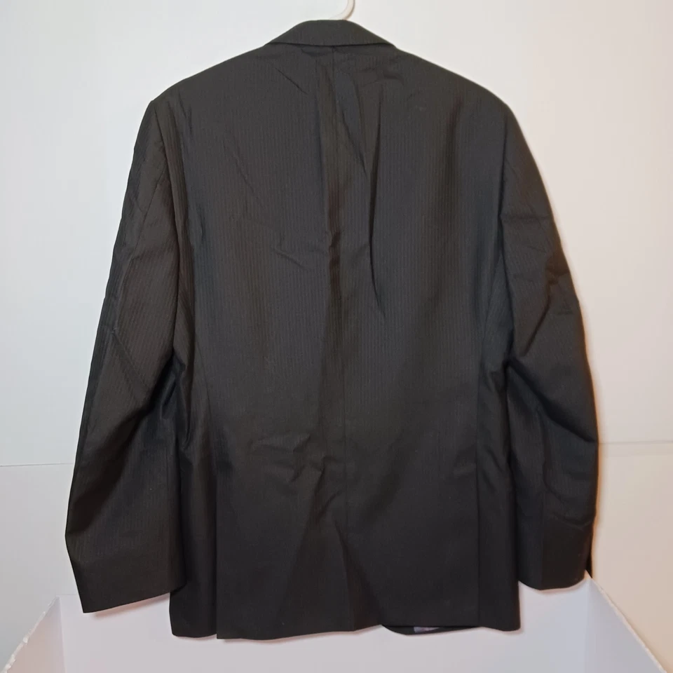 J. Ferrar Modern Fit Black Stripe Blazer Mens 36R Peak Lapel - Image 3 of 4