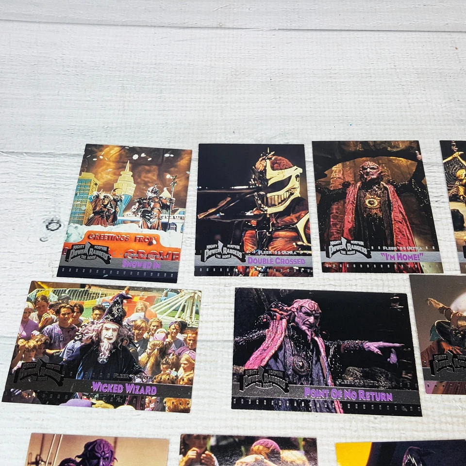 Vintage Mighty Morphin Power Rangers Movie Trading Cards LOT 13pc Fleer 1995 - Image 2 of 4