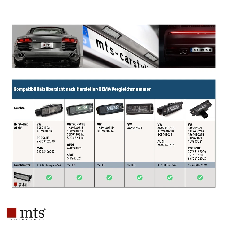 2X 16 LED Kennzeichenbeleuchtung VW Golf Polo Passat Up Crafter SEAT Ibiza Exeo - Bild 4 von 4