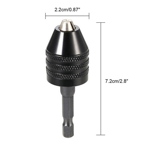 Mini keyless drill chuck 0.3-6.5 mm with 1/4" hexagon adapter - Picture 2 of 9