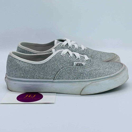 vans authentic silver glitter