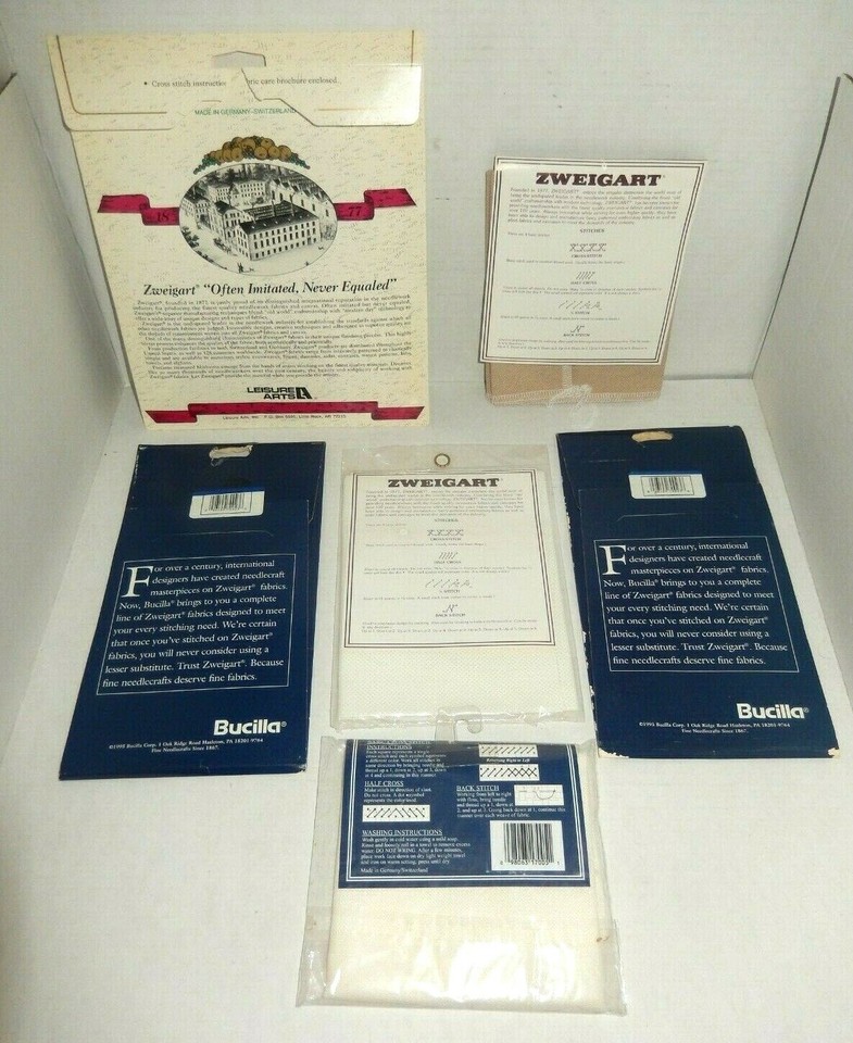 Vintage Zweigart Cross Stitch Embroidery Fabric Aida Cashel Ivory