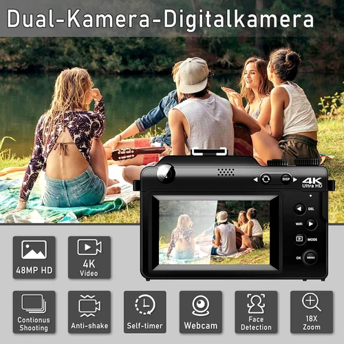 4K Digital Camera for Photography*Video 48MP Auto-Focus Anti-Shake Vlogging Came - Picture 10 of 13