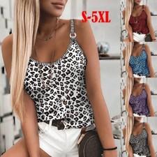 Womens Sleeveless Blouse T-Shirt Tank Plus Size Ladies Summer Tops Cami Vest UK