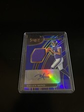 Kellen Mond 2021 Select Blue Auto Jersey Patch /75 RC Football Card Vikings