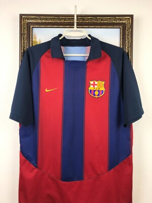 NIKE FCB バルセロナFC 2003年 サッカーシャツ ユニフォーム M Barcelona Home football shirt 2003 Soccer Nike Jersey Rare Trikot