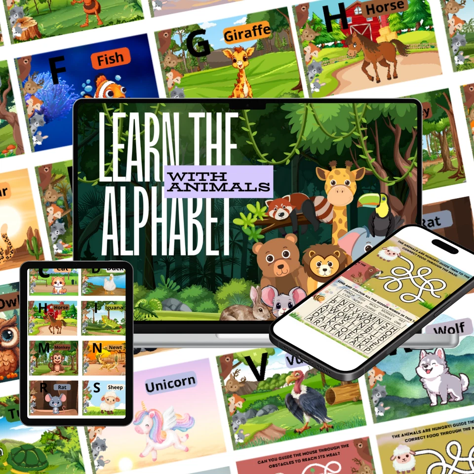 LEARN THE ALPHABET WITH ANIMALS - Image 1 of 1