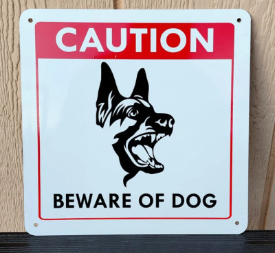 Beware of Dog Aluminum Sign 10.25''x10.25'' - CHOOSE YOUR DESIGN
