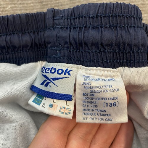 Vintage 90's Y2K Reebok Windbreaker Track Pants Men's Size L Lined Blue Warm Up - Picture 6 of 11