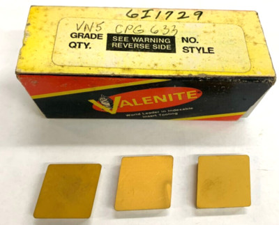 (10 PCS) VALENITE CPG 633 GRADE: VN5 CARBIDE INSERTS