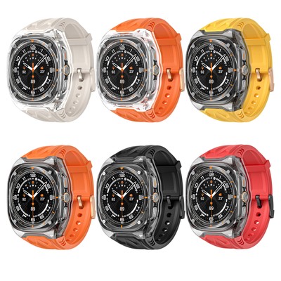 For Samsung Galaxy Watch Ultra 47mm PC Bumper Case+Silicone Bands TPU Strap 
