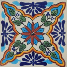 3 Sq Ft Tiles Ceramic Mexican Talavera Handmade Tile 27 PCS 4x4 - C327