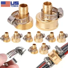 1/2" Garden Brass Mender End Repair Kit Hose Quick Connector Male Female USA
