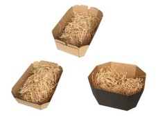 Set 30 cestini di cartone ideali per packaging regalo con 250gr paglia di legno 