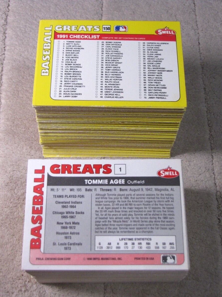 1991 Swell Baseball Greats  (Pick Choose Complete) - Image 2 of 2