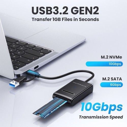 Fast M.2 Hard External Case Type C 3.2 Aluminum Housing Case for 2230 2242
