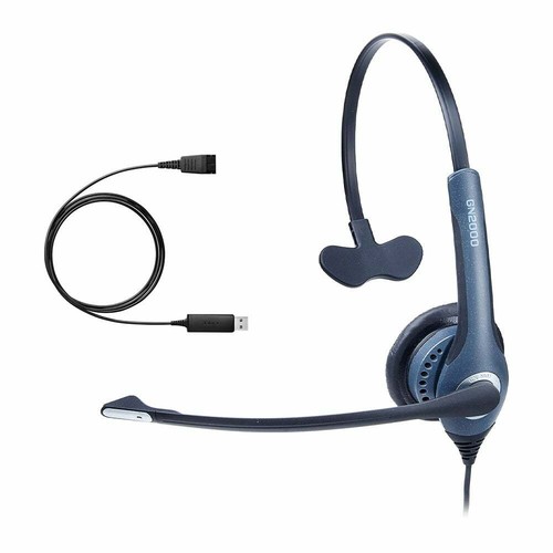 Gn Netcom GN2000 Mono Cancella Rumore Qd Cuffie + Jabra Link 230 per  Computer | eBay