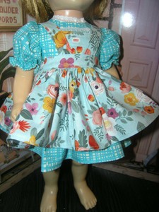 3-Pc-Set-Dress-Floral-Print-Apron-19-20-034-Doll-clothes-fits-Mattel-Chatty-Cathy