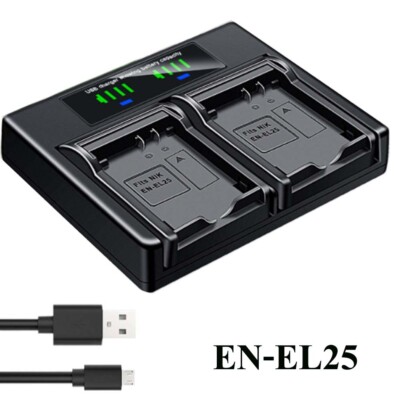 Dual Battery Charger For Nikon EN-EL25 50 Battery ZFC Z50 Z-50 Z