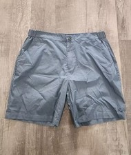 Reel Life Men L Fishing Board Shorts Swim Unlined Performance Blue Cotton Blend