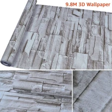 32FT 3D Self-adhesive Brick Stone Wallpaper Background Film Sticker Peel & Stick