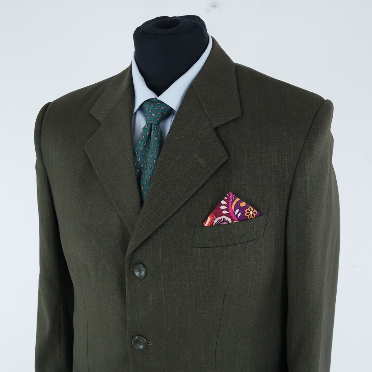 Mens Vintage Sport Coat 40R US Size AHMED HUSSIN Olive Green Mens Vintage Sport Coat 40R US Size AHMED HUSSIN Olive Green