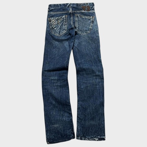 Vintage Hip Hop Jeans Straight Leg Pepe Men's Blue Denim 29x34 embroidered