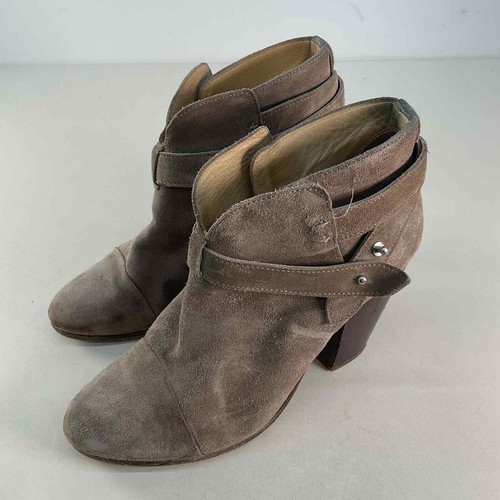 Rag & Bone Brown Leather Biker Boots Women's Size 7 Preowned - Picture 2 of 7
