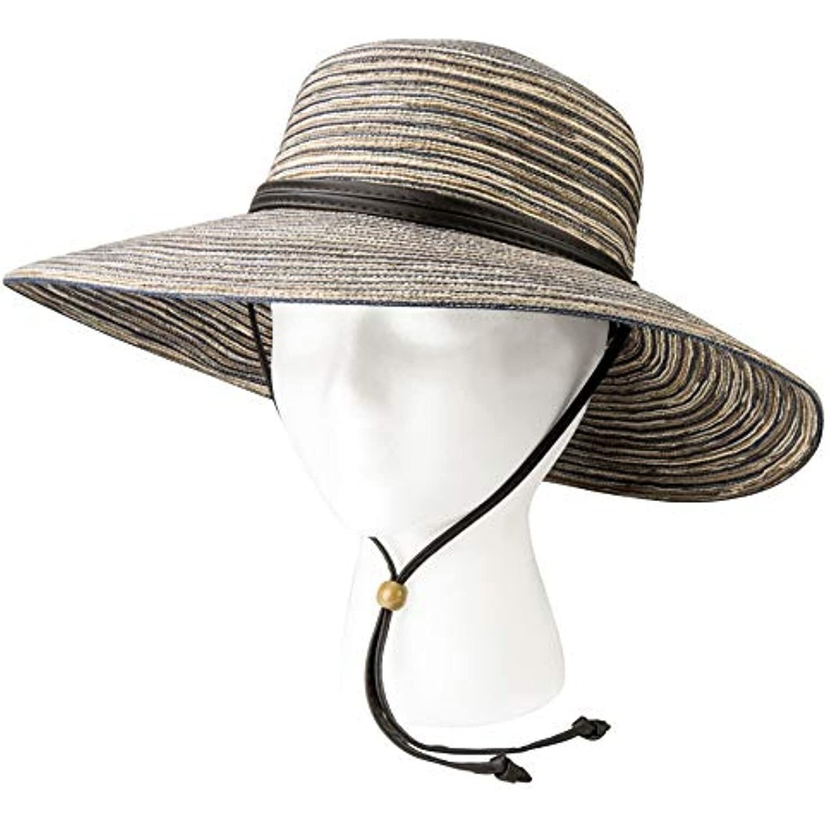 Straw Wide-Brim Sun Hat with Black Braided Band Women main image 3