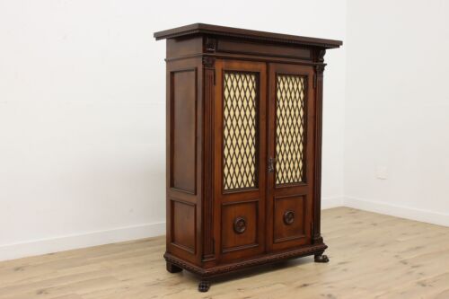 Renaissance Italian Antique Carved Pine Bookcase, Iron Grills #52335 - Picture 2 of 17
