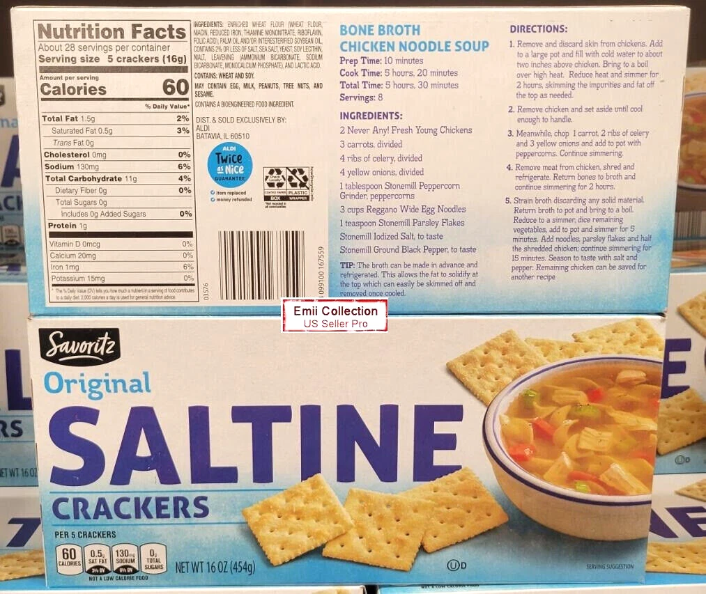 Saltine Crackers Nutrition Label