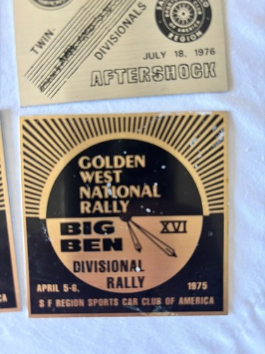 Targa cruscotto Sports Car Club of America SCCA San Francisco 1975/76 - set di 3 - Foto 4 di 6