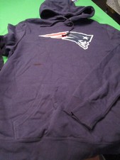 NEW NFL NEW ENGLAND PATRIOTS FOOTBALL MENS  HOODED SWEATSHIRT NAVY MEDIUM