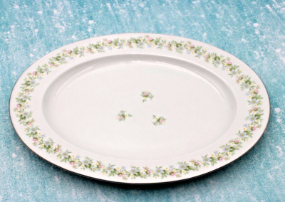 Johann Haviland ''Forever Spring'' China 15''x 11'' Meat Platter Silver Trim Germany