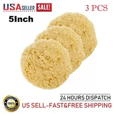 Polishing Pad Buffing Pads Kit 3PCS 5inch 100% Natural Wool Hook & Loop For Auto