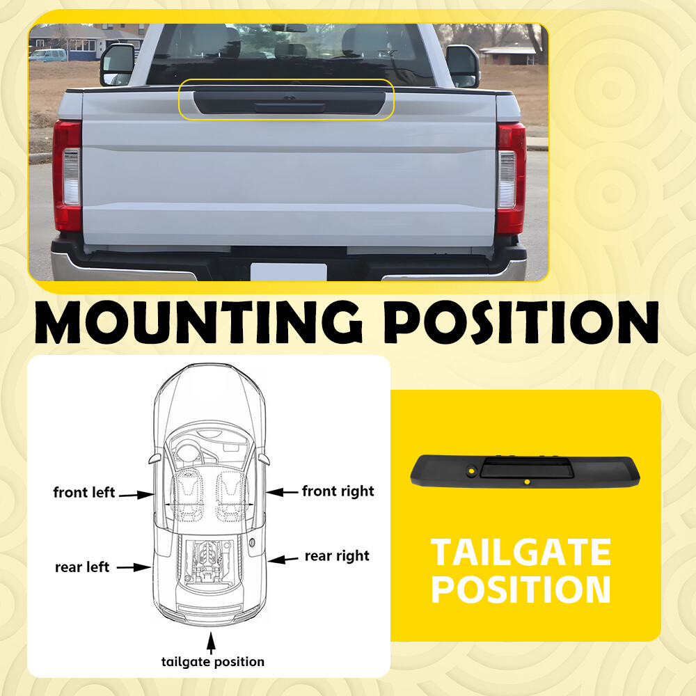 FOR 2017-2019 Ford F-250 F-350 Super Duty Rear Tailgate Black Hatch Door Handle