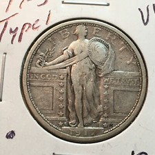 1917-S Type 1 VF Standing Liberty Quarter Nice Coin   Combined Shipping