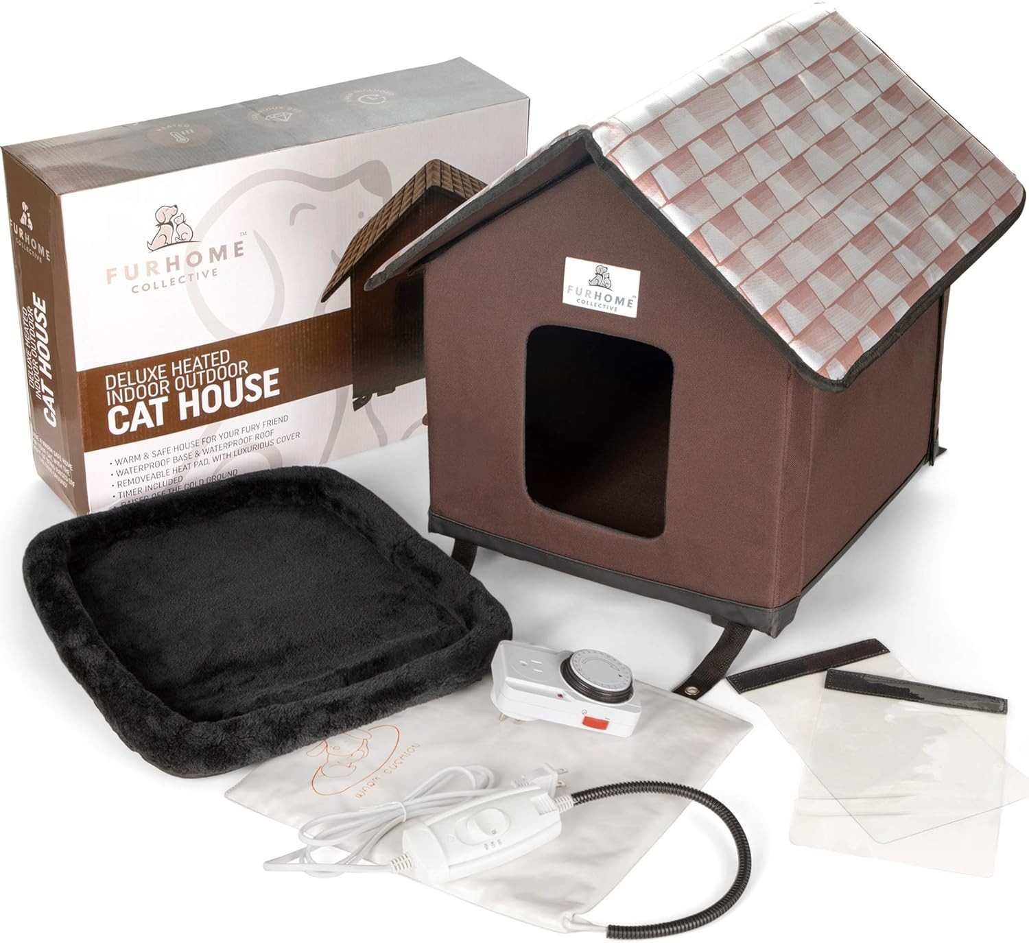 Elevated Heated Outdoor Cat House - Waterproof & Insulated