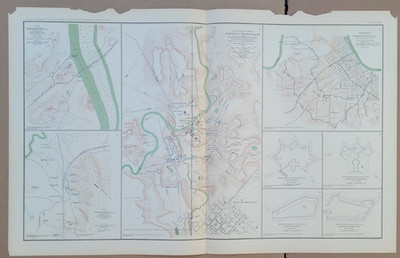 Civil War Map Plate CXII  Fort Rosecrans, Nashville Defenses, Alabama Rail Hubs