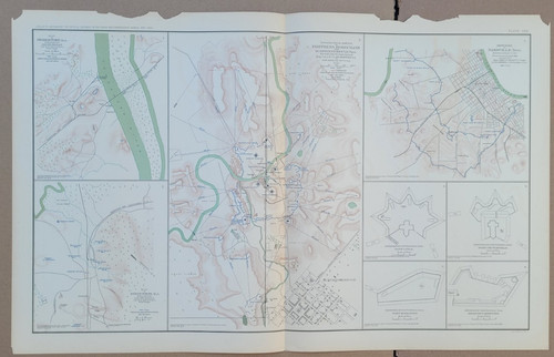 Civil War Map Plate CXII  Fort Rosecrans, Nashville Defenses, Alabama Rail Hubs