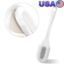 Double End Shoe Cleaning Brush Long Handle Microfiber Bristles Sneakers Boots US