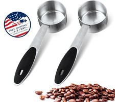 2 cucharas medidoras de acero inoxidable de 1/8 de taza,cuchara medidora de caf 