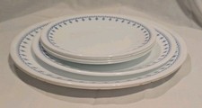 8 piece Corelle Corning Blue Garland Snowflake Plate Set 