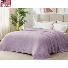 Cotton Muslin Blanket Lightweight Breathable Soft Gauze Throw All Seasons New