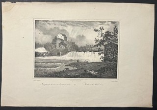 BLACK RIVER UNITED STATES 1834 MILBERT UNUSUAL ANTIQUE ORIGINAL VIEW