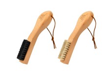 Laundry Stain Remover Clothes Brush Set of 2 Natural Soft Boar Bristle White ...