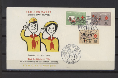 s58810 TURKEY 1962 FDC 50th Ann. Turkish Scout