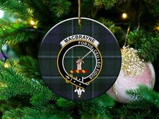MacBrayne Clan Scottish Tartan Crest Ceramic Ornament