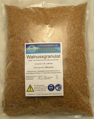 Walnussgranulat zum Reinigen und Polieren 3000g, GP 4,33  1kg, Nagelneu!